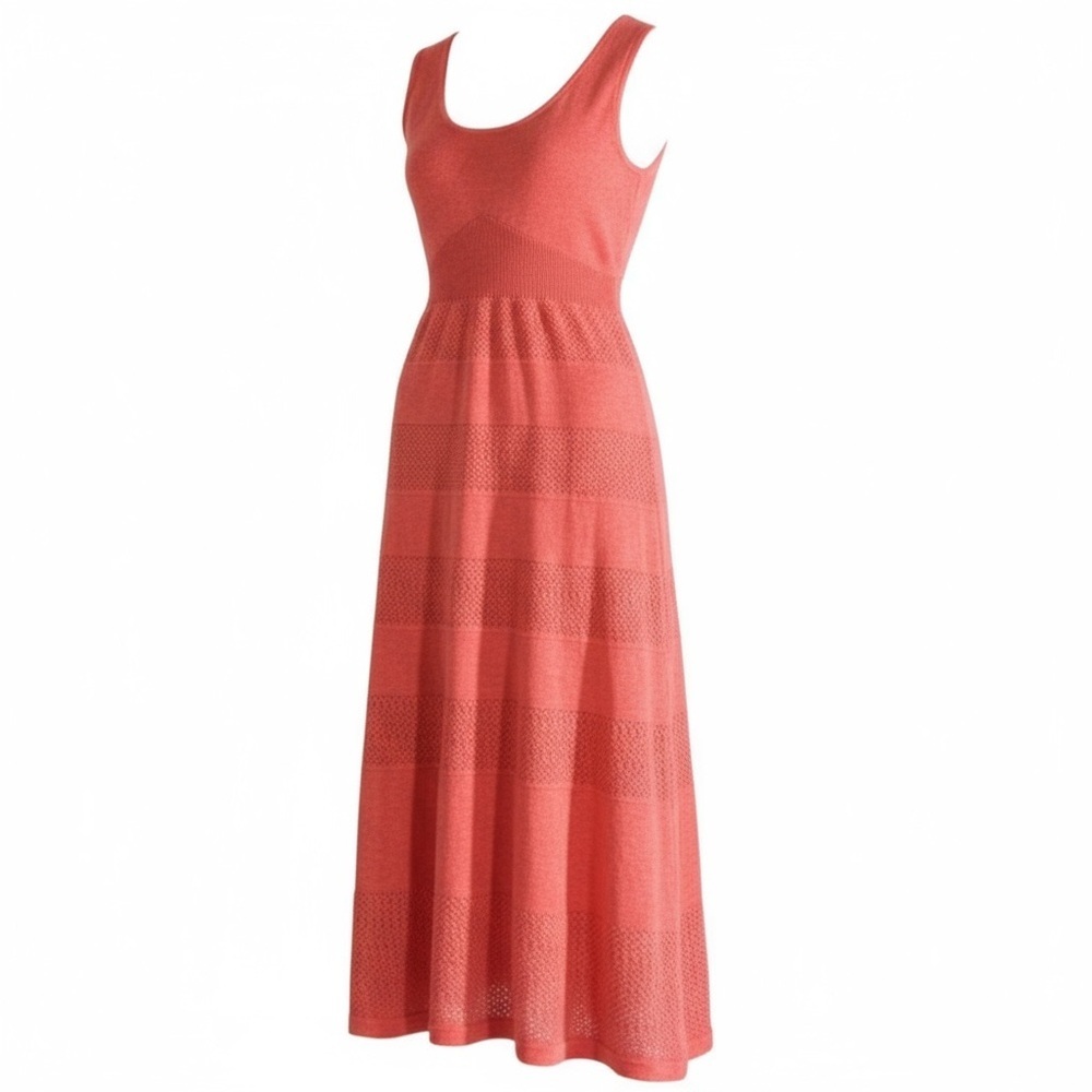 Victor Glemaud‎ Womens Coral Crochet Eyelet Cotton Maxi Dress XS Resort Boho